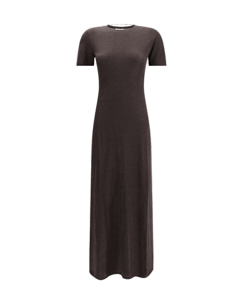 Salvatore Ferragamo Brown Wool Fleece Long Dress Glam Steals