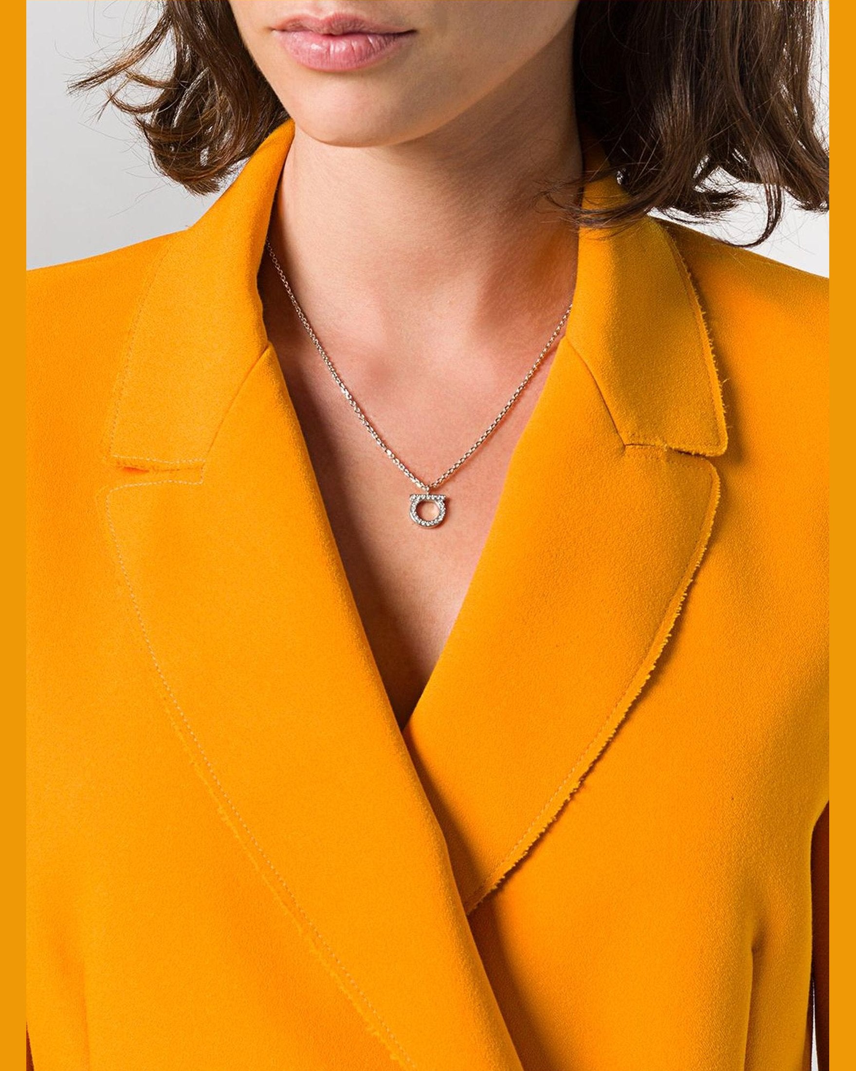 Salvatore Ferragamo Gancini Necklace with Crystals Glam Steals