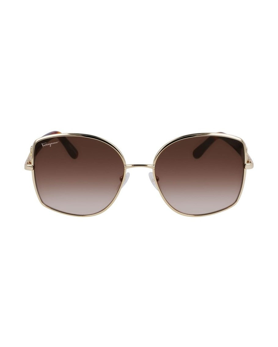 Salvatore Ferragamo Gold Metal Sunglasses Glam Steals