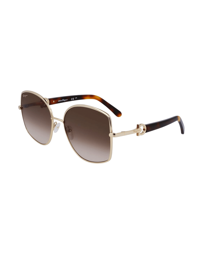 Salvatore Ferragamo Gold Metal Sunglasses Glam Steals