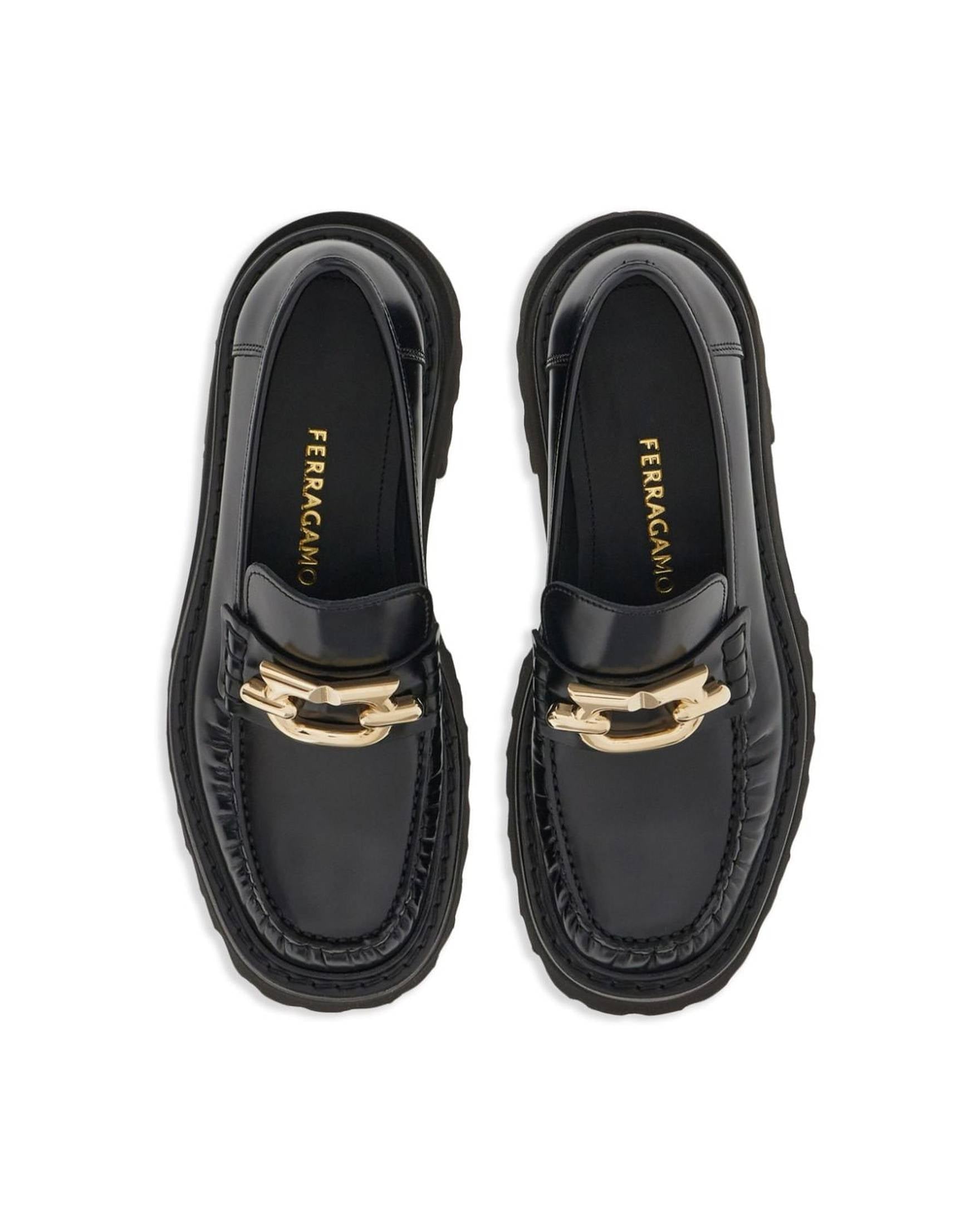 Salvatore Ferragamo Leather Gancini Buckle Loafers Glam Steals