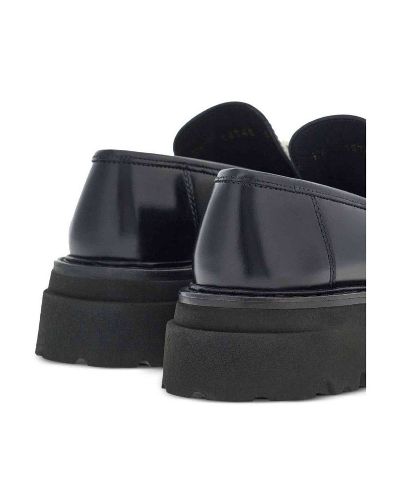Salvatore Ferragamo Leather Gancini Buckle Loafers Flats