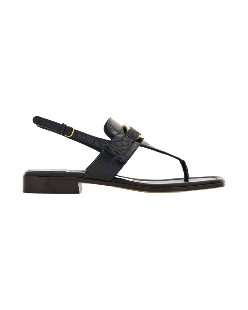 Salvatore Ferragamo Leather Gancini Buckle Sandals Glam Steals