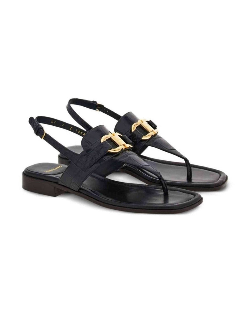 Salvatore Ferragamo Leather Gancini Buckle Sandals Sandals