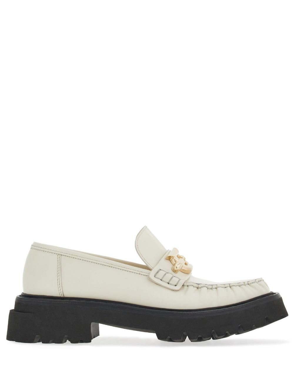 Salvatore Ferragamo Leather Gancini Plaque Loafers Glam Steals
