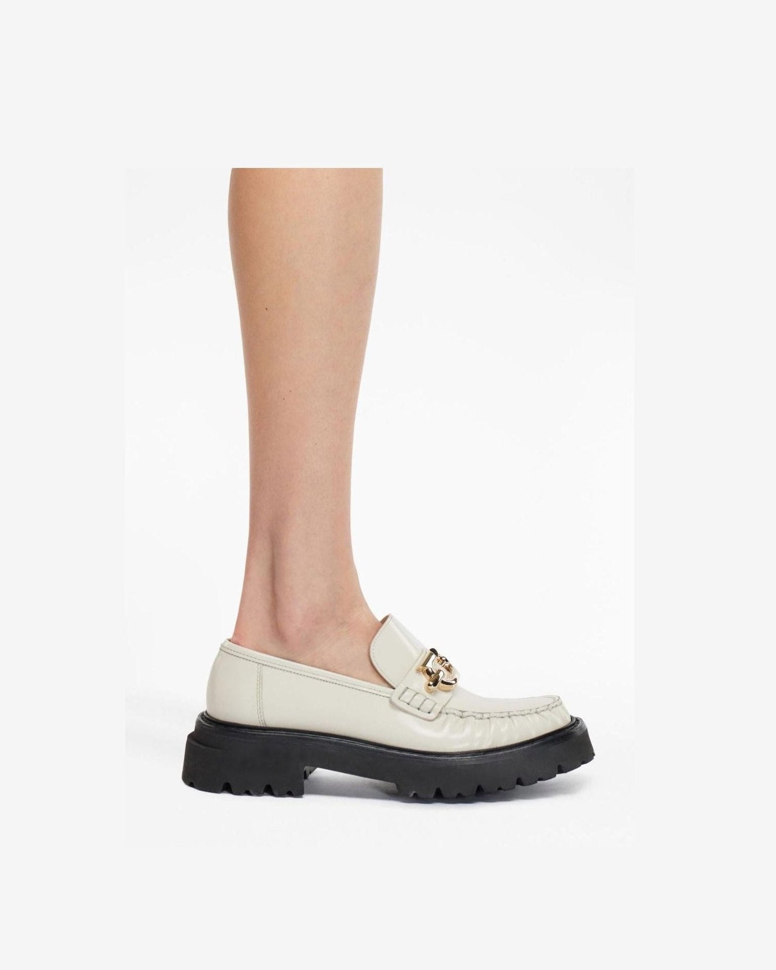 Salvatore Ferragamo Leather Gancini Plaque Loafers Glam Steals