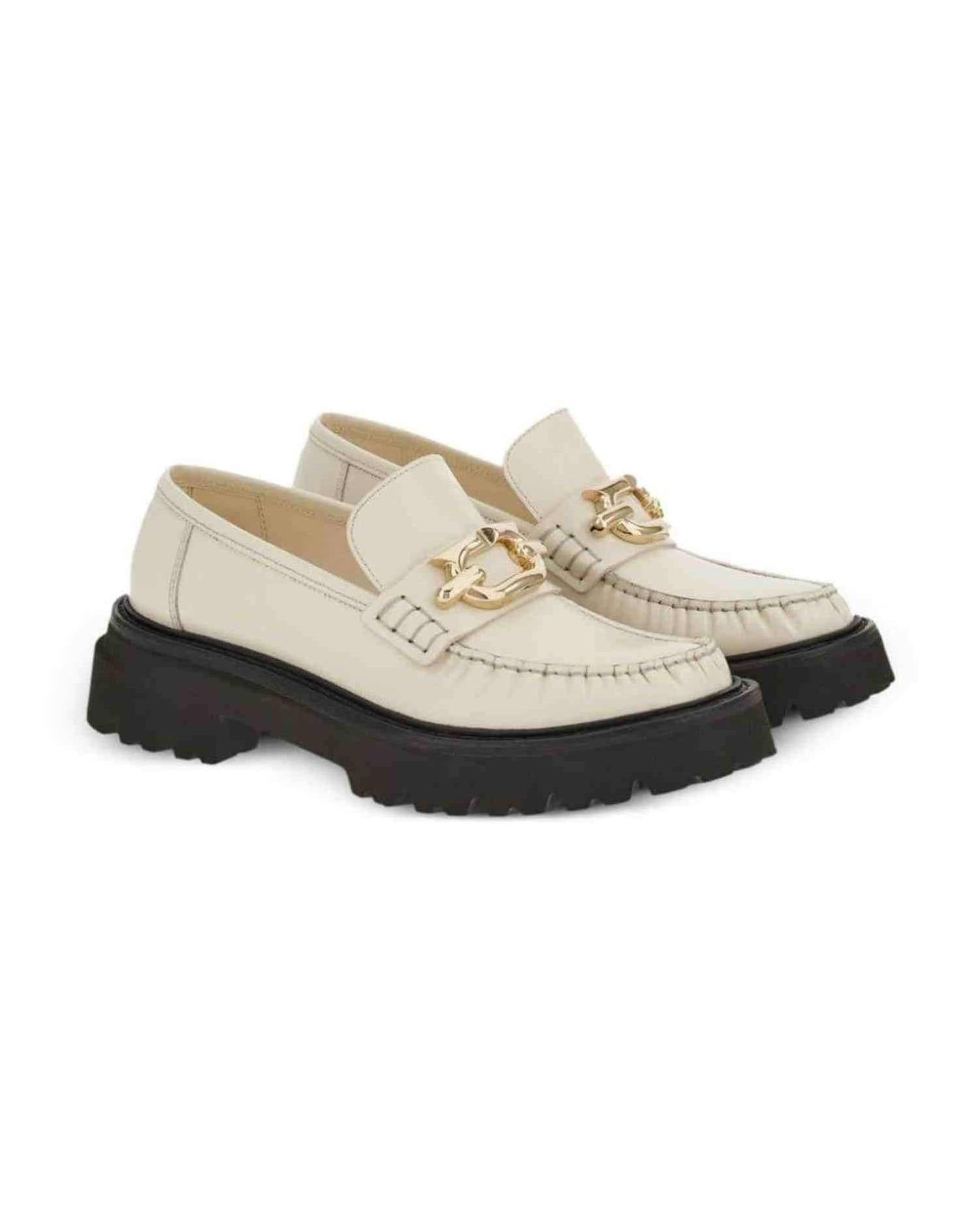 Salvatore Ferragamo Leather Gancini Plaque Loafers Glam Steals