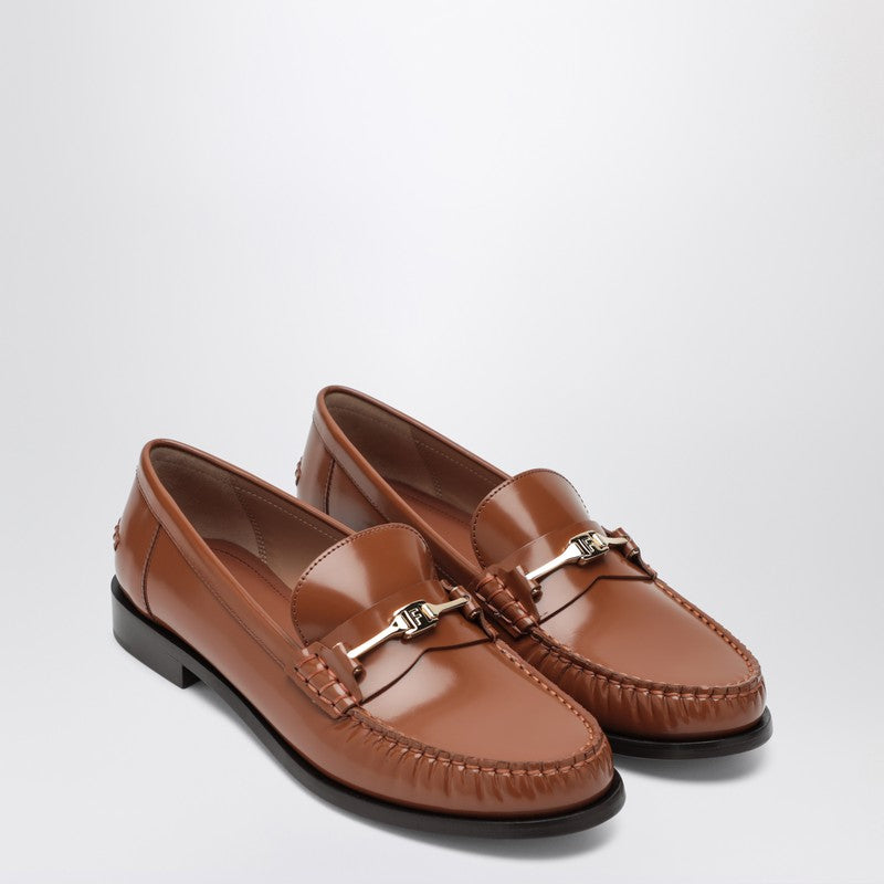 Salvatore Ferragamo Leather Moccasin with Chain New Vara Colour Glam Steals