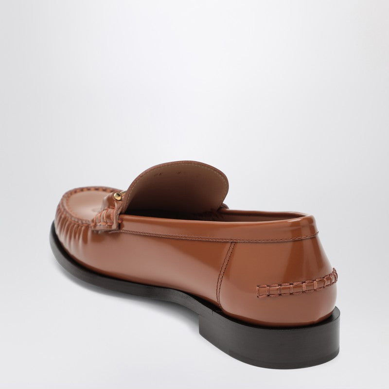 Salvatore Ferragamo Leather Moccasin with Chain New Vara Colour Glam Steals