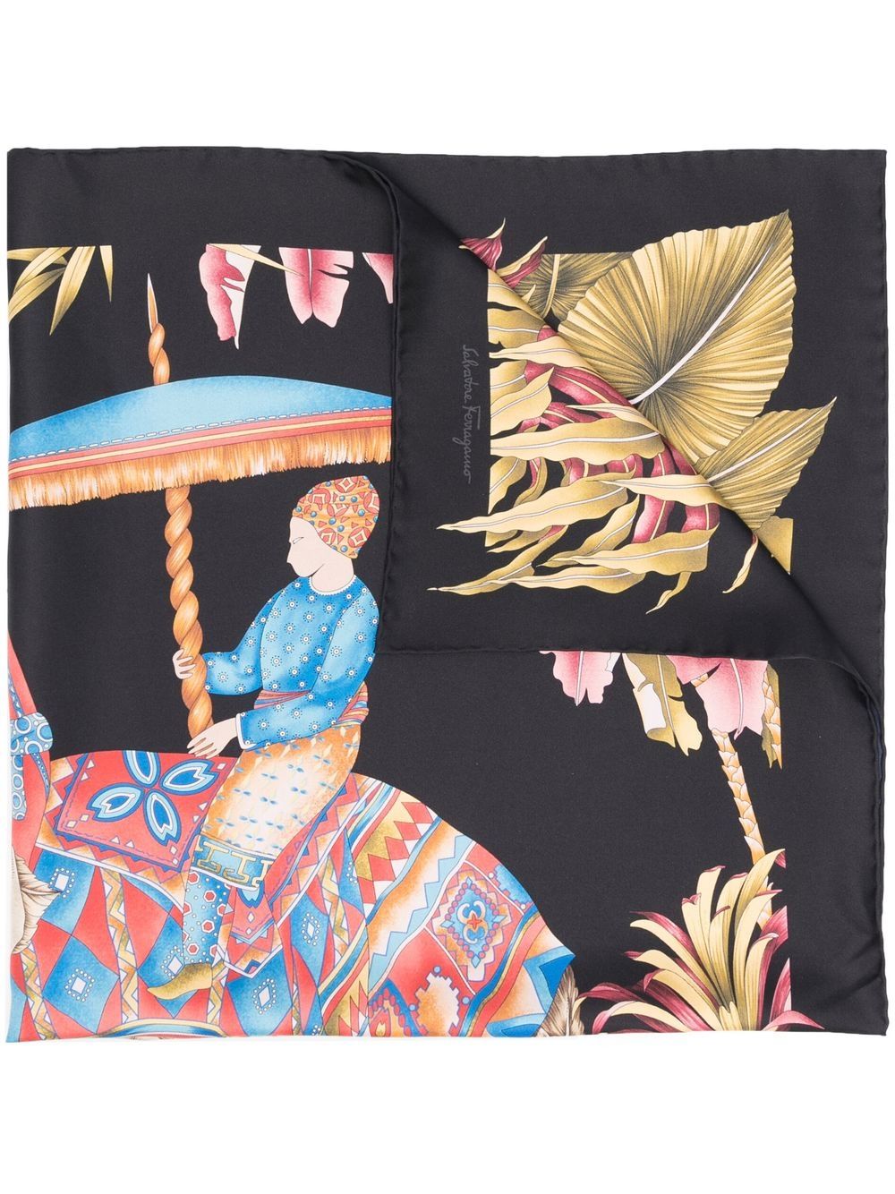 Salvatore Ferragamo Silk India Print Scarf Glam Steals