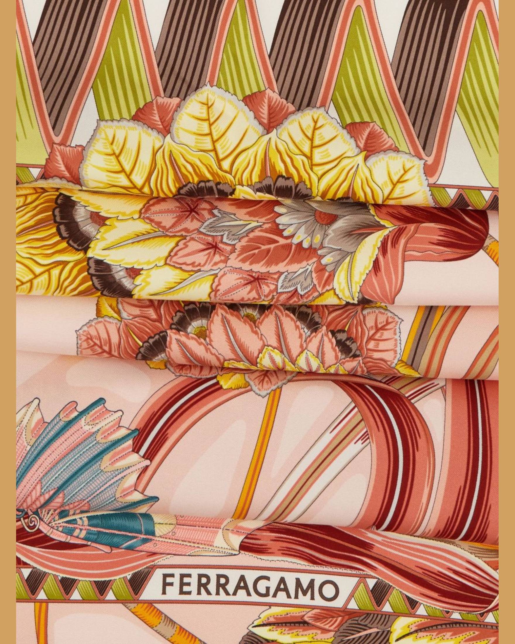 Salvatore Ferragamo Silk Jade Print Scarf Glam Steals