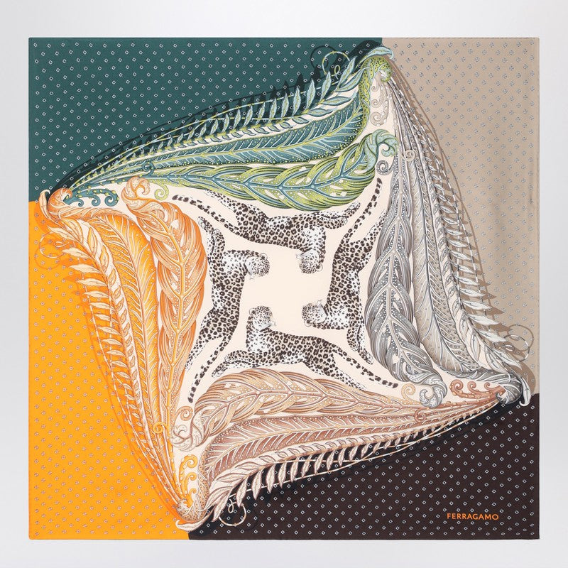Salvatore Ferragamo Silk Scarf Madras Print Glam Steals