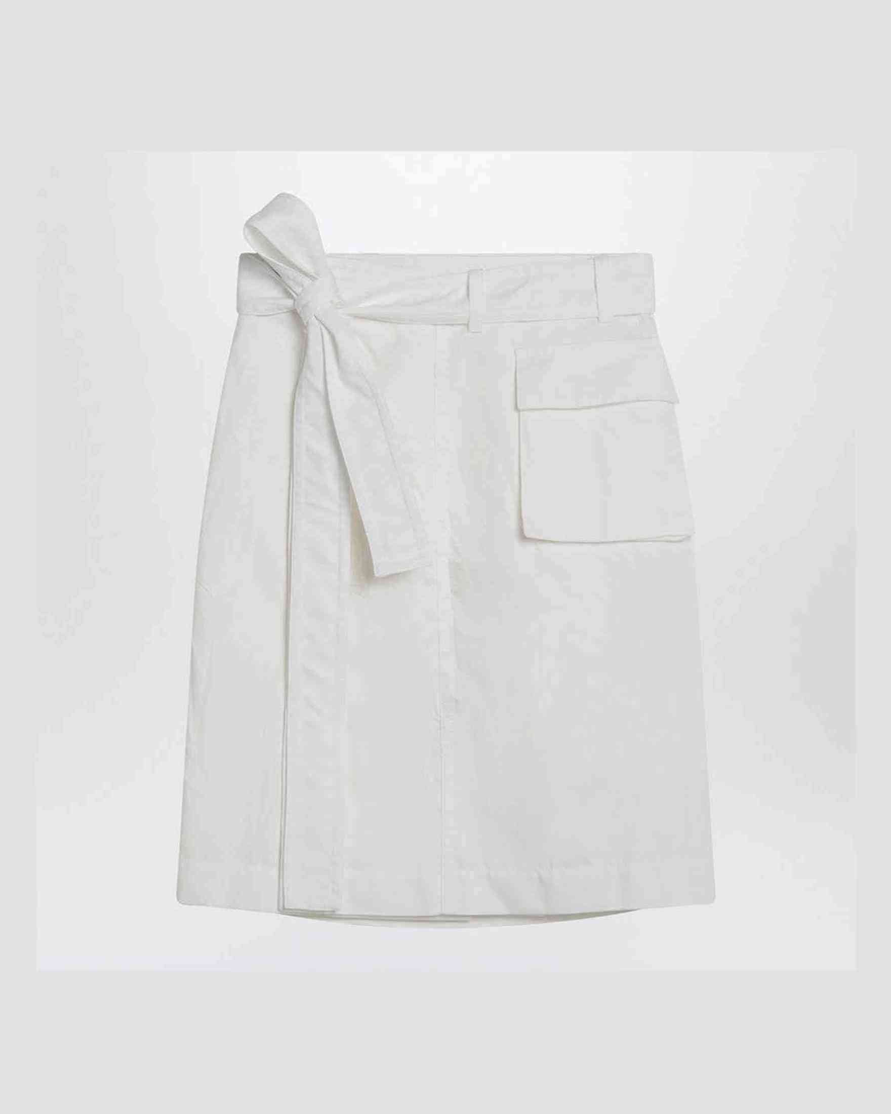 Salvatore Ferragamo White Cotton Wrap Skirt in Blend Glam Steals