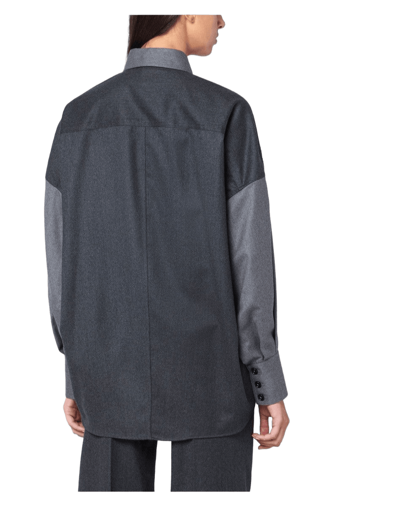 Stella Mccartney Gray Oversized Wool Shirt Glam Steals