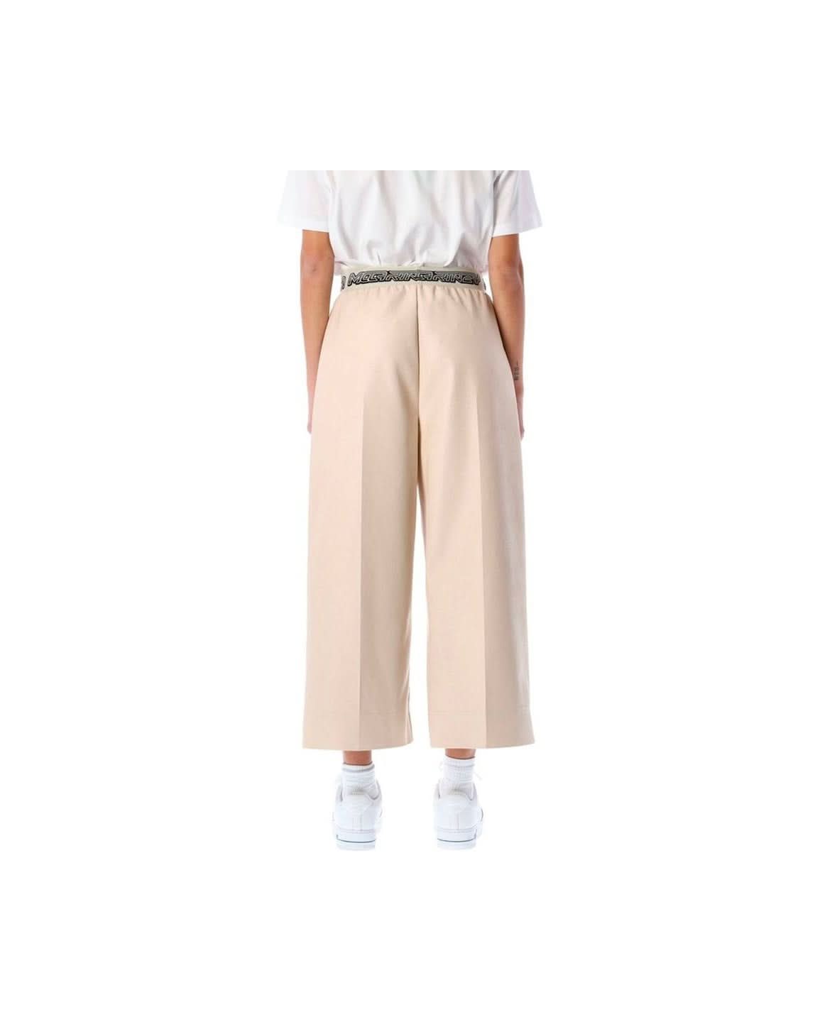 Stella Mccartney Beige Viscose Cropped Pant Pants
