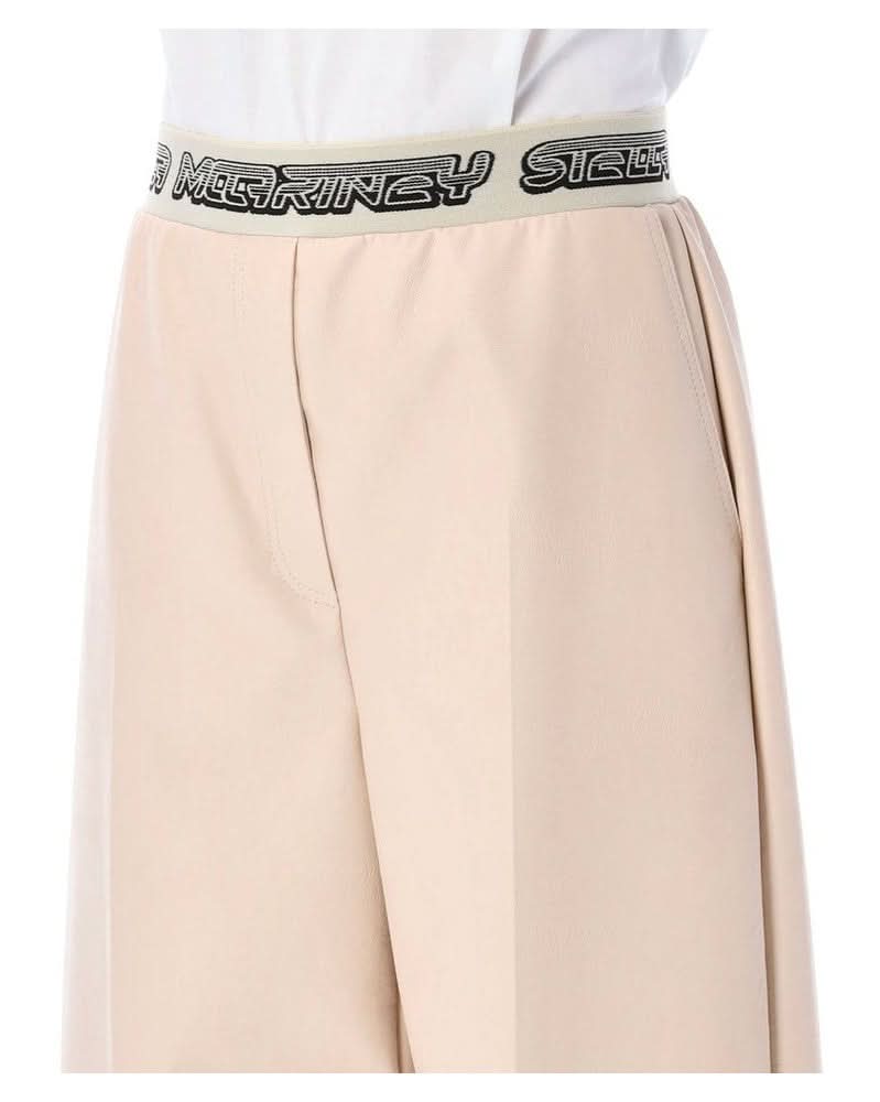 Stella Mccartney Beige Viscose Cropped Pant Pants