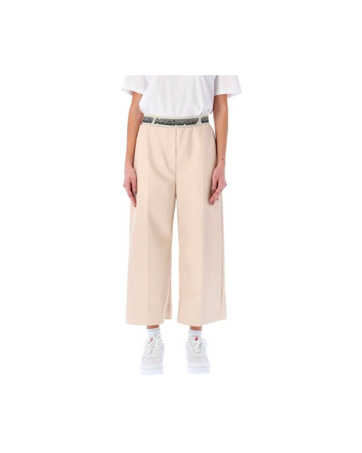 Stella Mccartney Beige Viscose Cropped Pant Pants