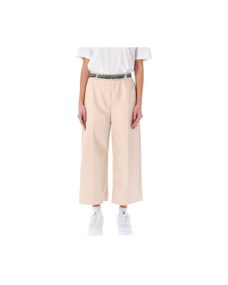 Stella Mccartney Beige Viscose Cropped Pant Glam Steals