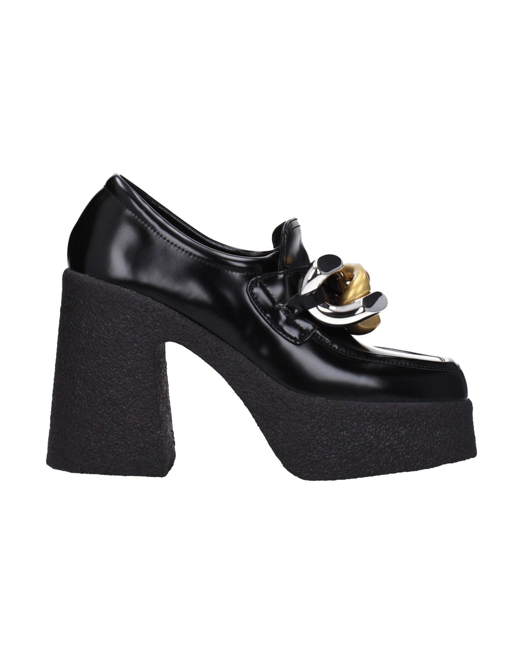 Stella Mccartney Black Leather Platform Loafers Glam Steals