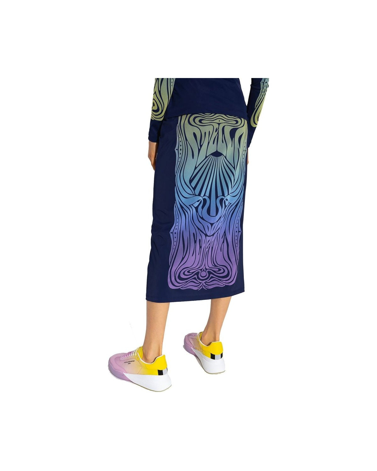 Stella Mccartney Blue Polyamide Midi Skirt Glam Steals