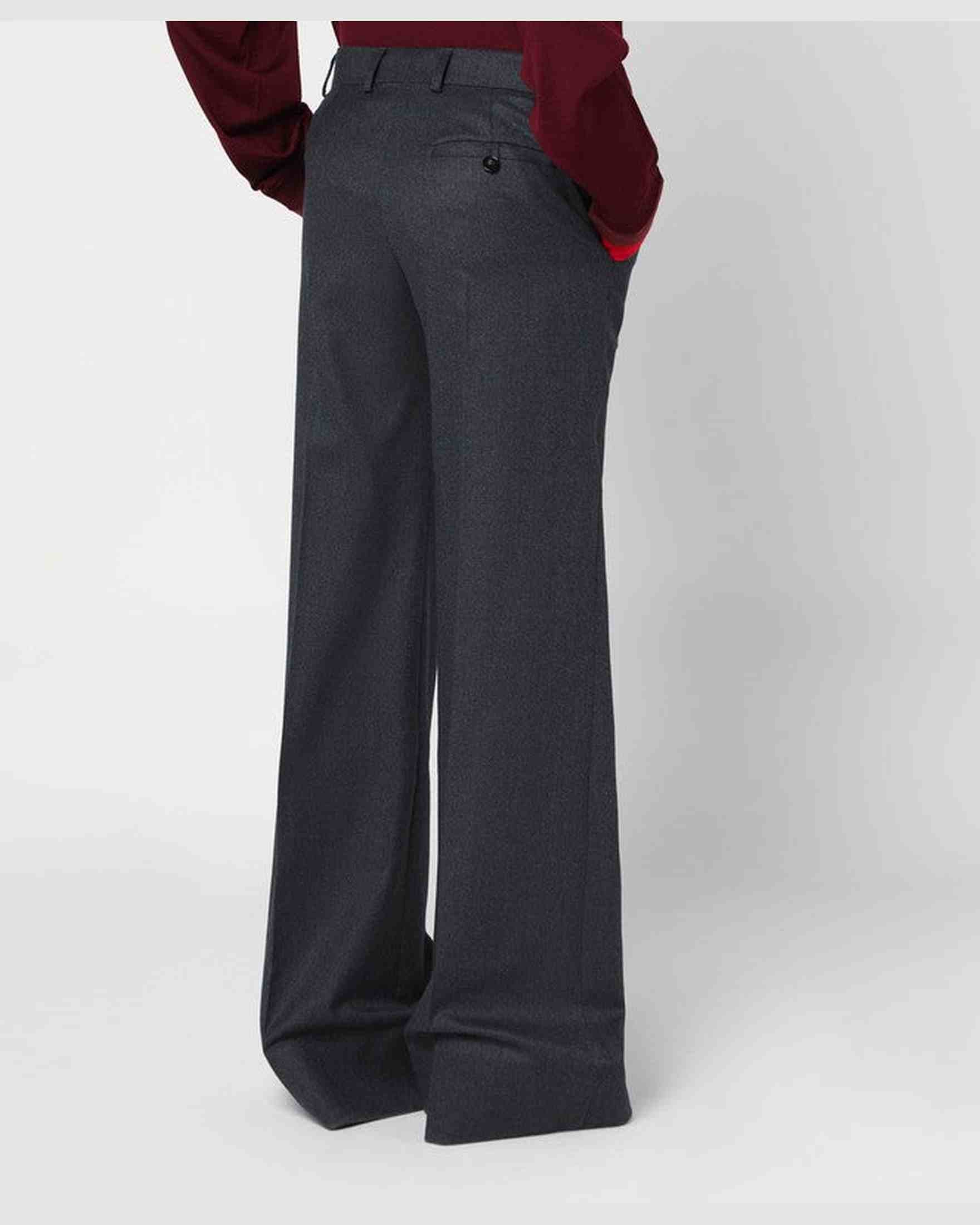 Stella Mccartney Grey Wool Wide Trouser Glam Steals