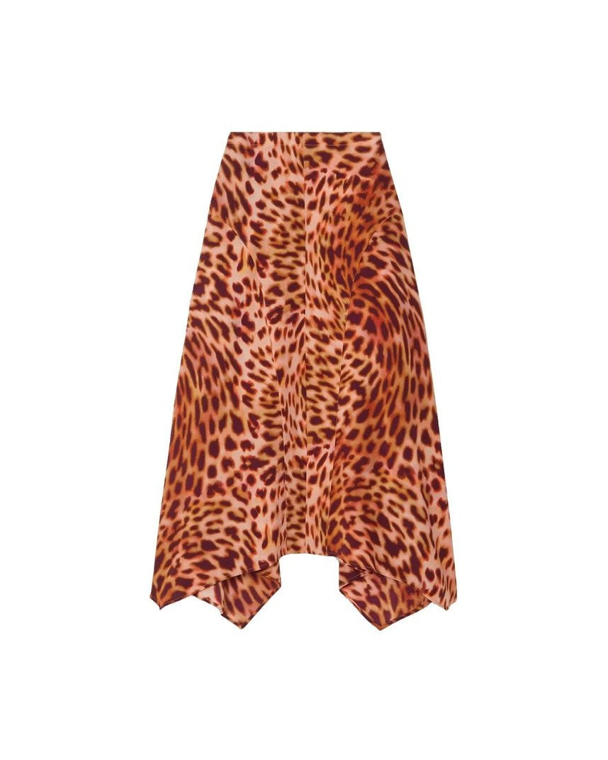 Stella Mccartney Orange Silk Midi Skirt Glam Steals