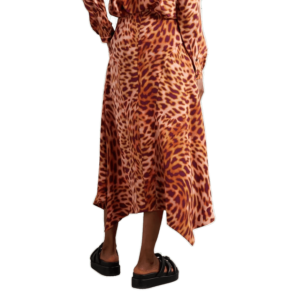 Stella Mccartney Orange Silk Midi Skirt Glam Steals