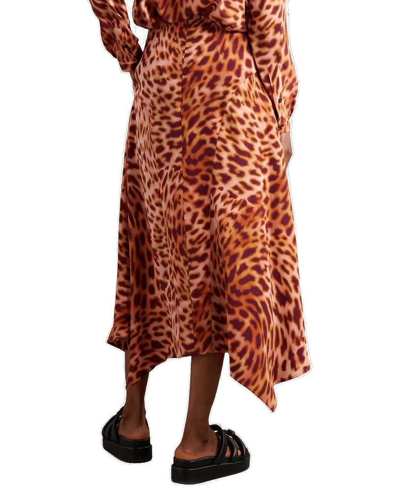 Stella Mccartney Orange Silk Midi Skirt Glam Steals