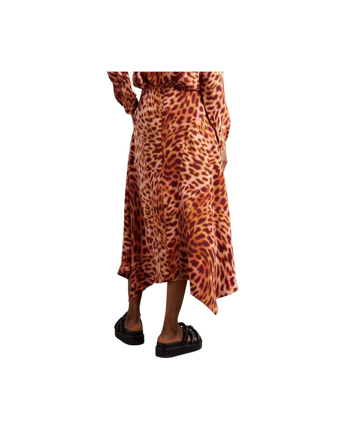 Stella Mccartney Orange Silk Midi Skirt Glam Steals