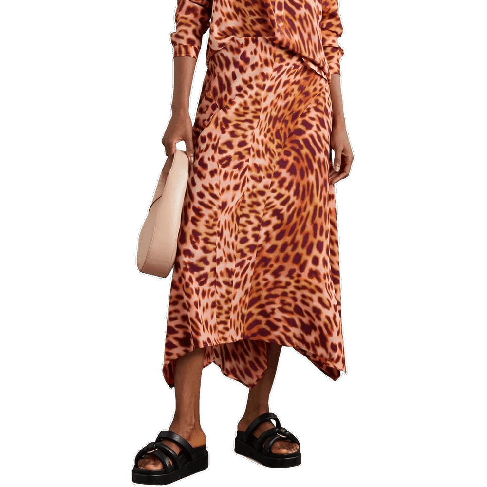Stella Mccartney Orange Silk Midi Skirt Glam Steals