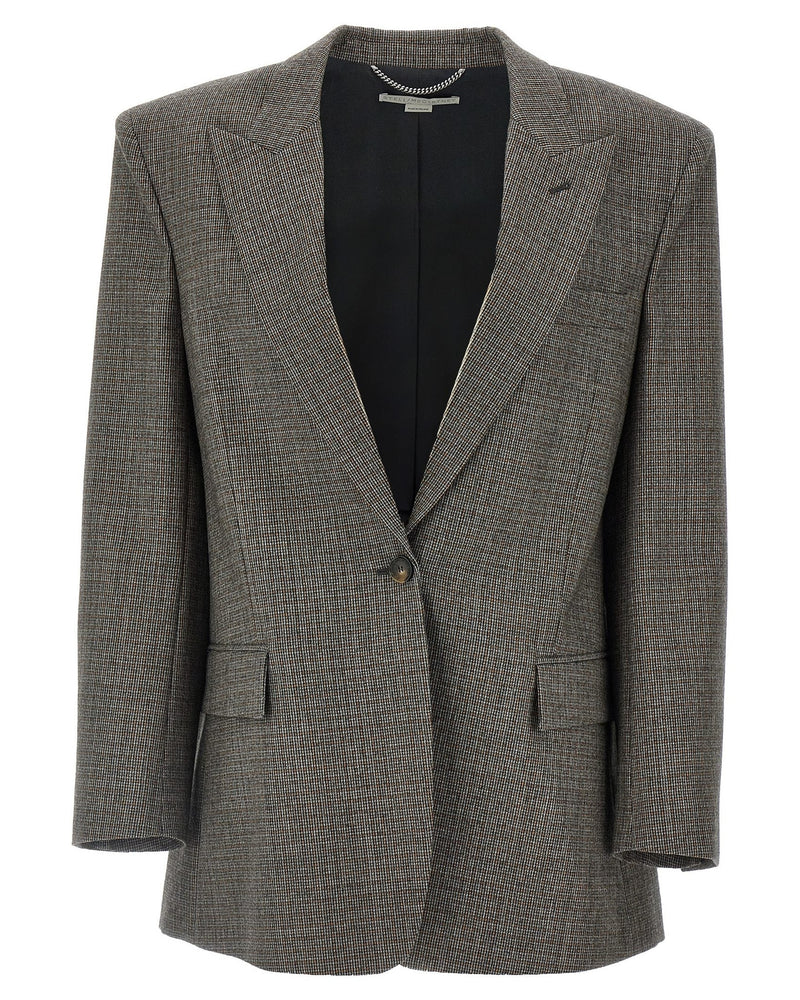Stella Mccartney Single Breasted Micro Houndstooth Blazer Glam Steals