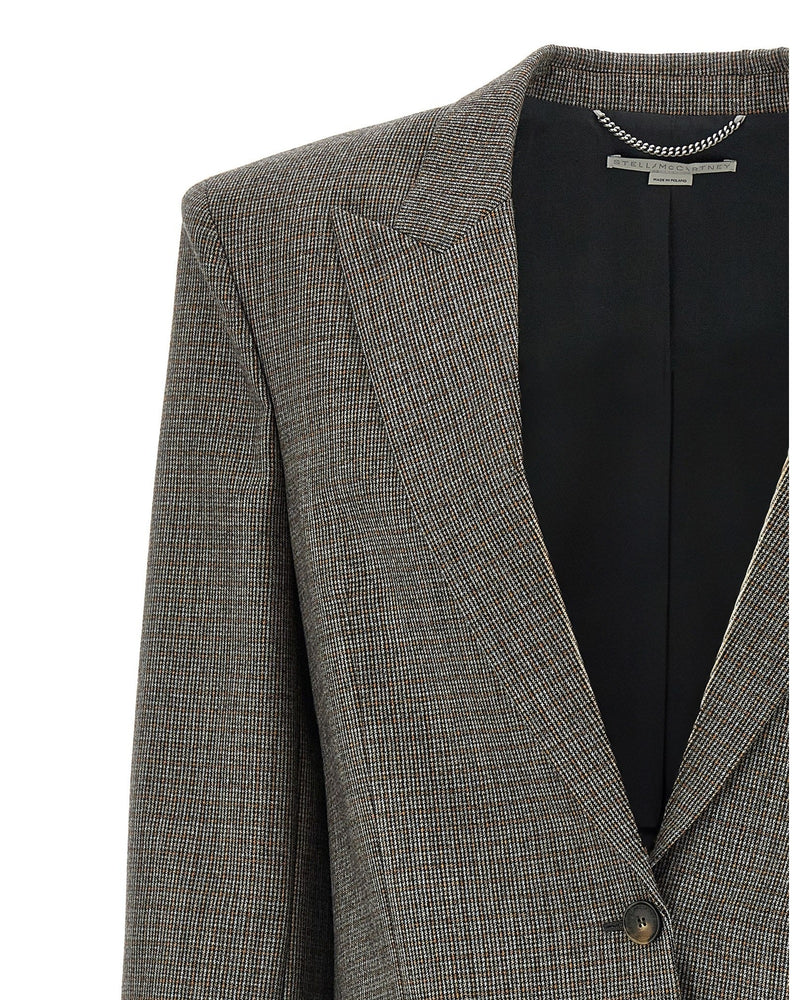 Stella Mccartney Single Breasted Micro Houndstooth Blazer Glam Steals