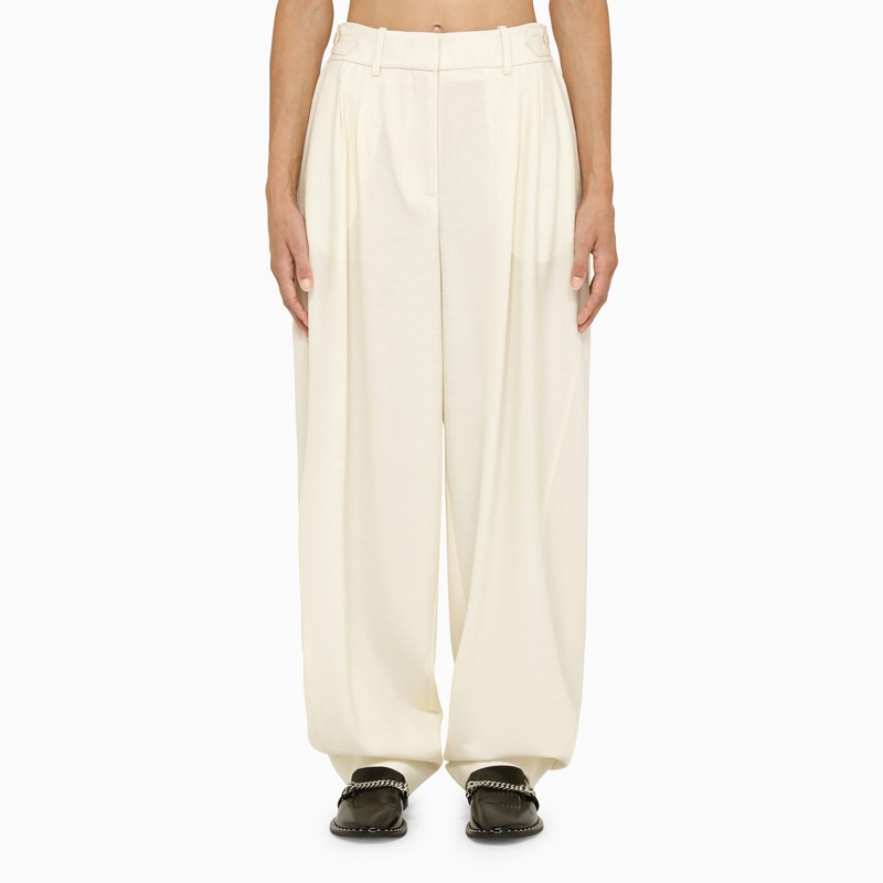 Stella Mccartney Wool Cream Baggy Trouser Glam Steals