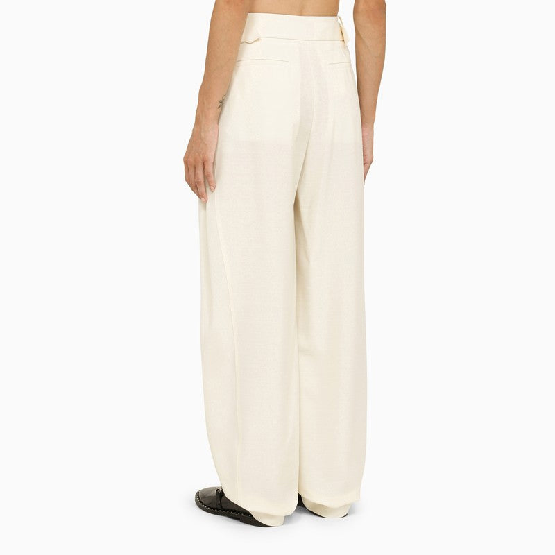 Stella Mccartney Wool Cream Baggy Trouser Glam Steals