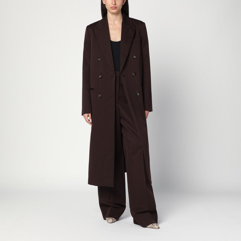 Stella Mccartney Wool Double Breasted Plum Coat Glam Steals