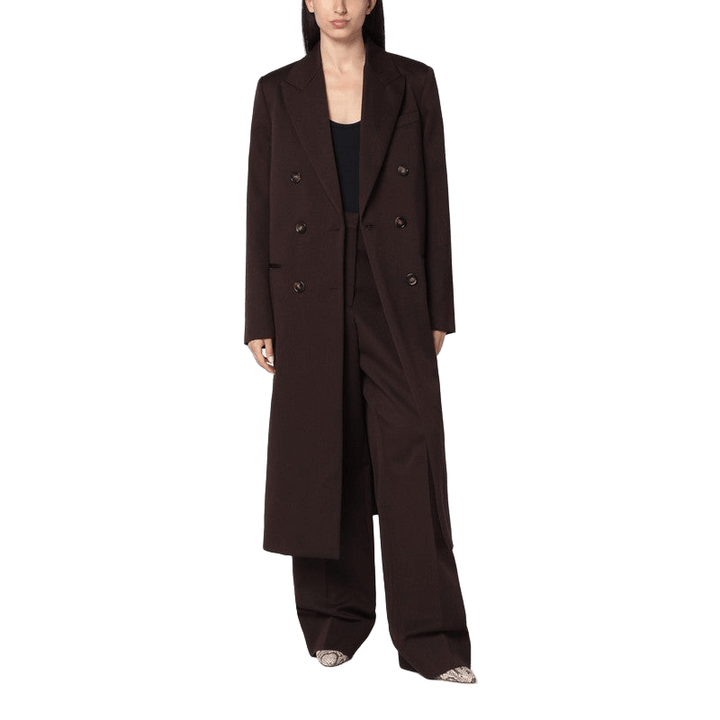 Stella Mccartney Wool Double Breasted Plum Coat Glam Steals