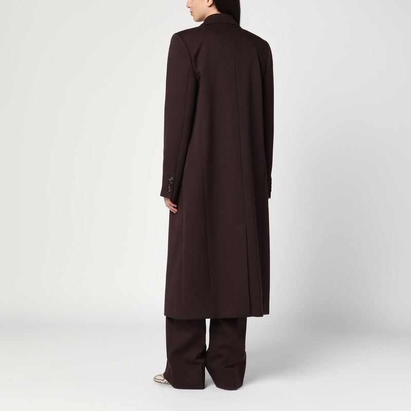 Stella Mccartney Wool Double Breasted Plum Coat Glam Steals