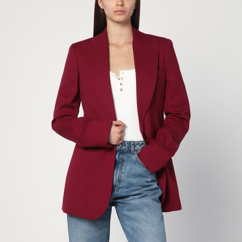 Stella Mccartney Wool Single Breasted Jacket in Jazzberry Glam Steals