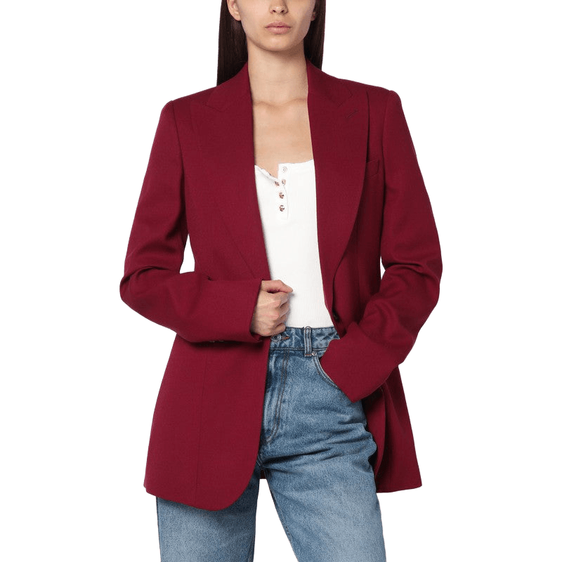 Stella Mccartney Wool Single Breasted Jacket in Jazzberry Glam Steals