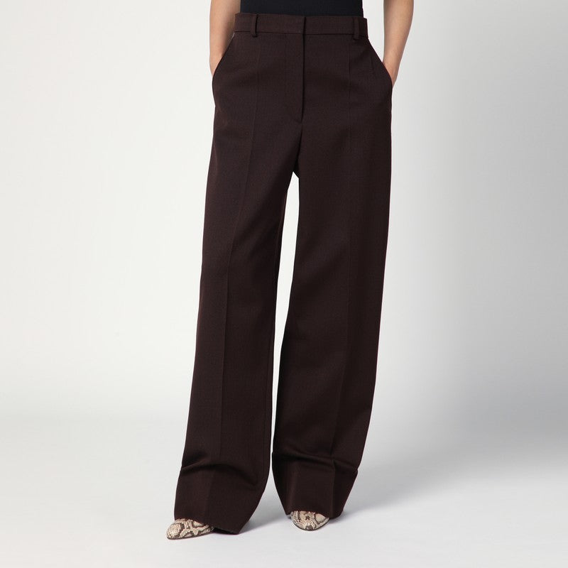 Stella Mccartney Wool Straight Leg Trouser in Plum Glam Steals