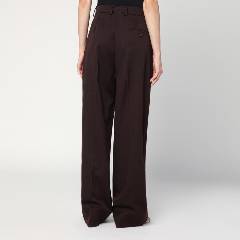 Stella Mccartney Wool Straight Leg Trouser in Plum Glam Steals