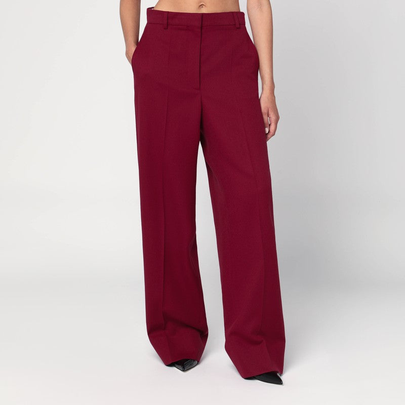 Stella Mccartney Wool Wide Jazzberry Colored Trouser Glam Steals