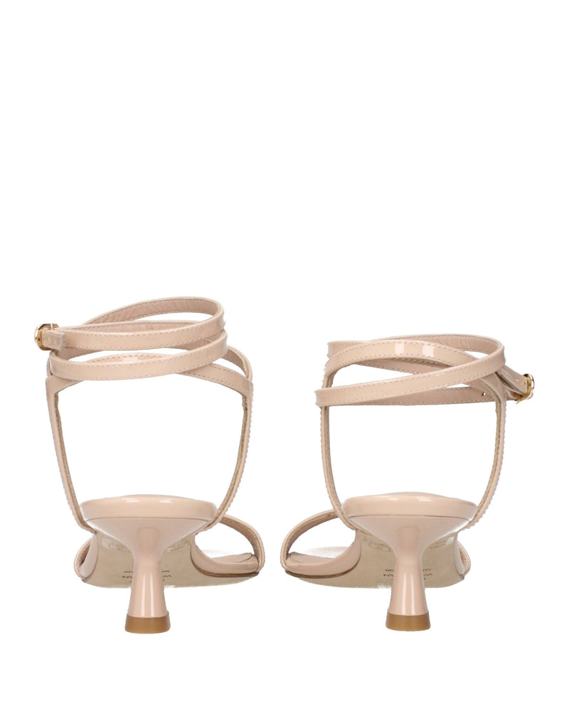 Stuart Weitzman Beige Leather Stiletto Heels Sandals Glam Steals