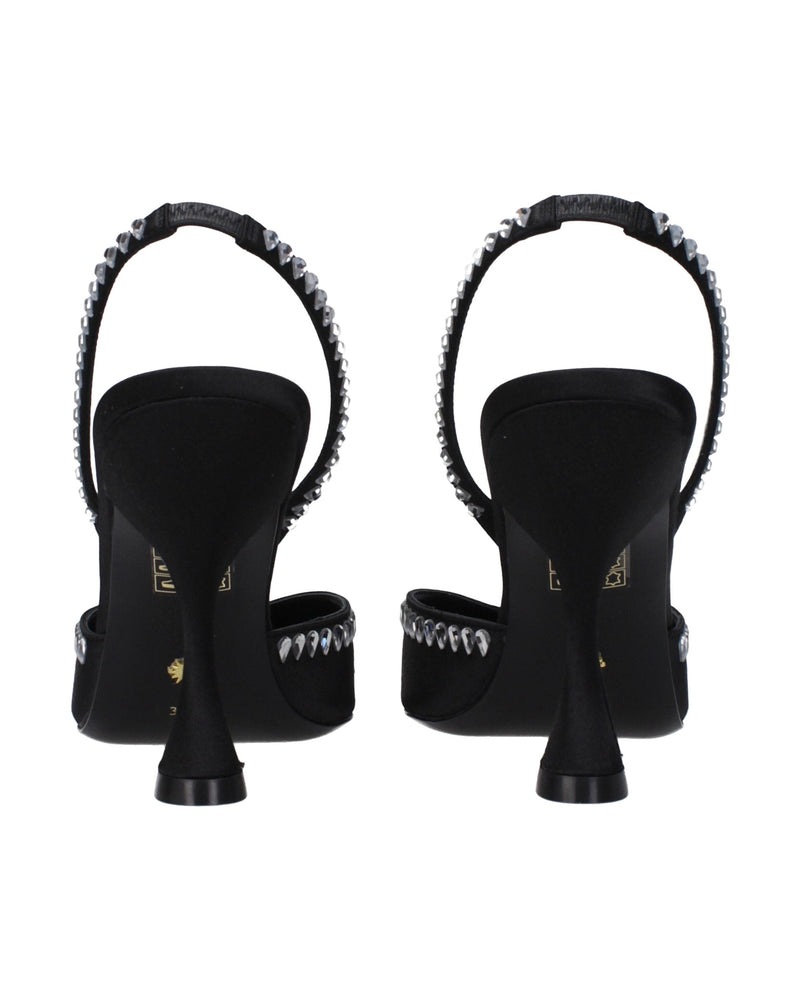 Stuart Weitzman Black Satin Stiletto Heel Glam Steals