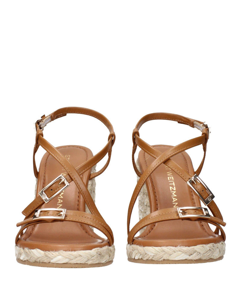 Stuart Weitzman Brown Leather Wedges Sandals Glam Steals