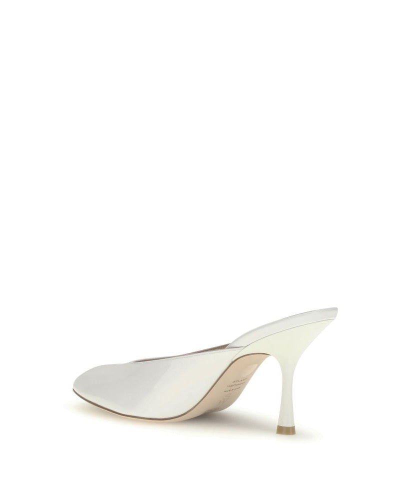 Stuart Weitzman White Calf Leather Bos Taurus Mules Glam Steals
