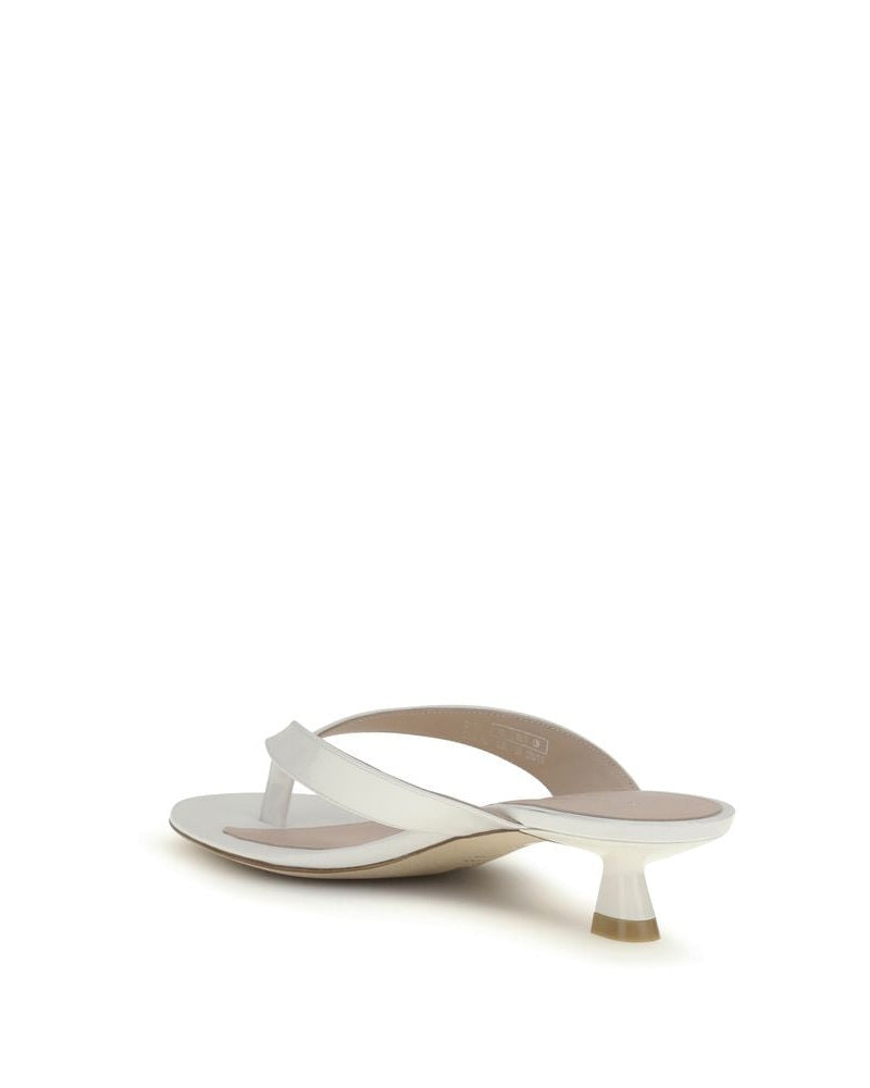 Stuart Weitzman White Calf Leather Bos Taurus Sandals Glam Steals