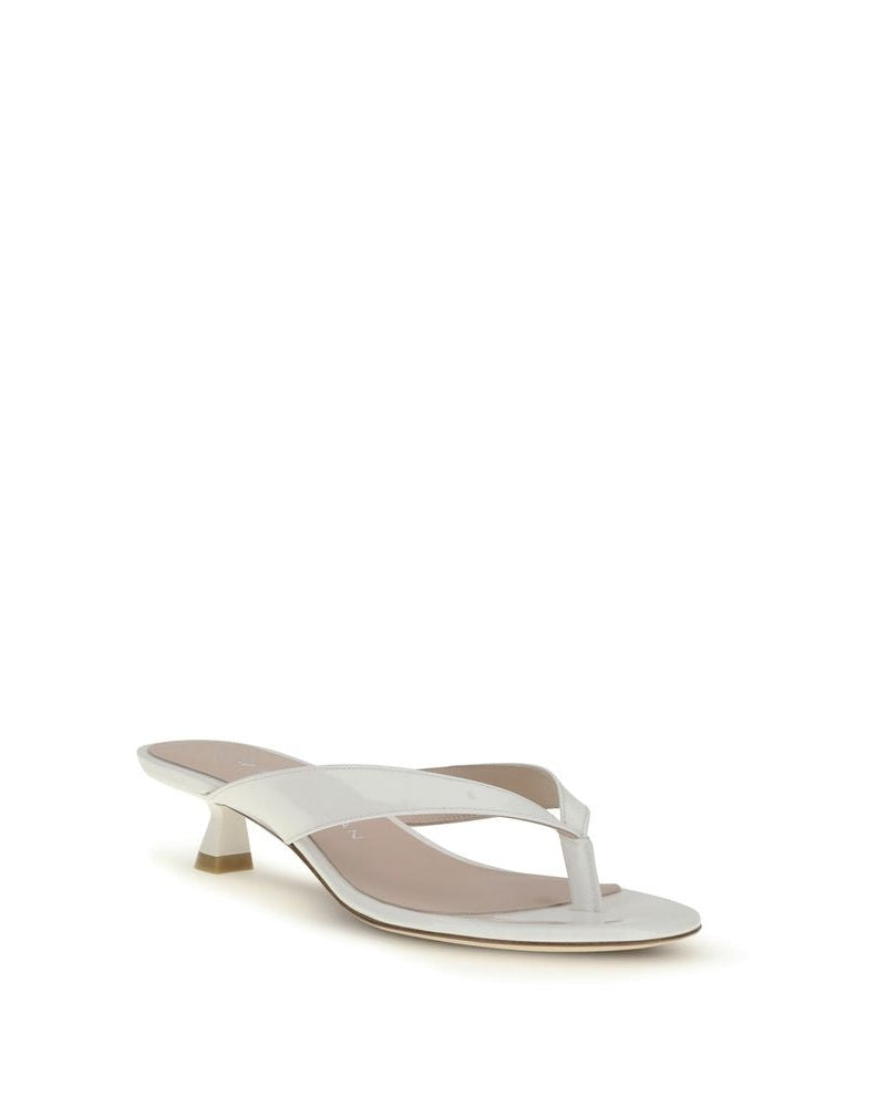 Stuart Weitzman White Calf Leather Bos Taurus Sandals Glam Steals