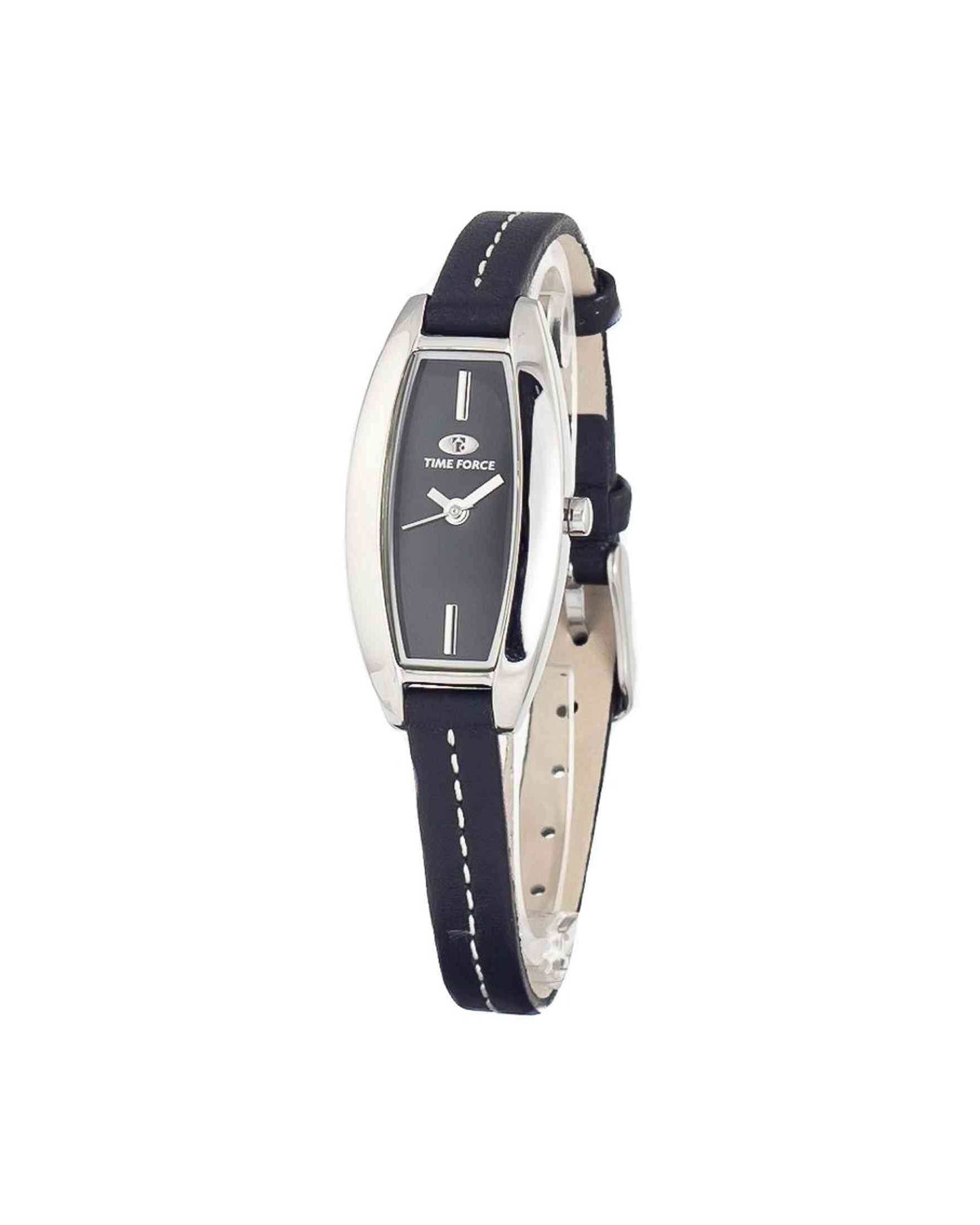 Time Force Black Leather Watch Glam Steals