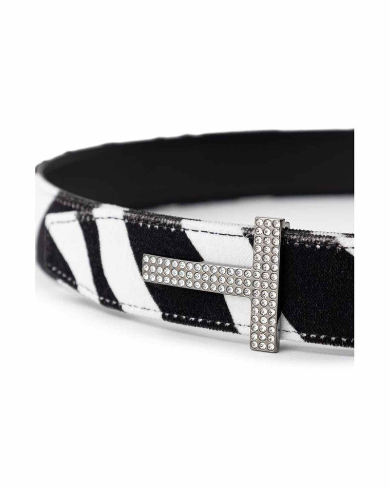 Tom Ford Black And White Leather Belt Glam Steals